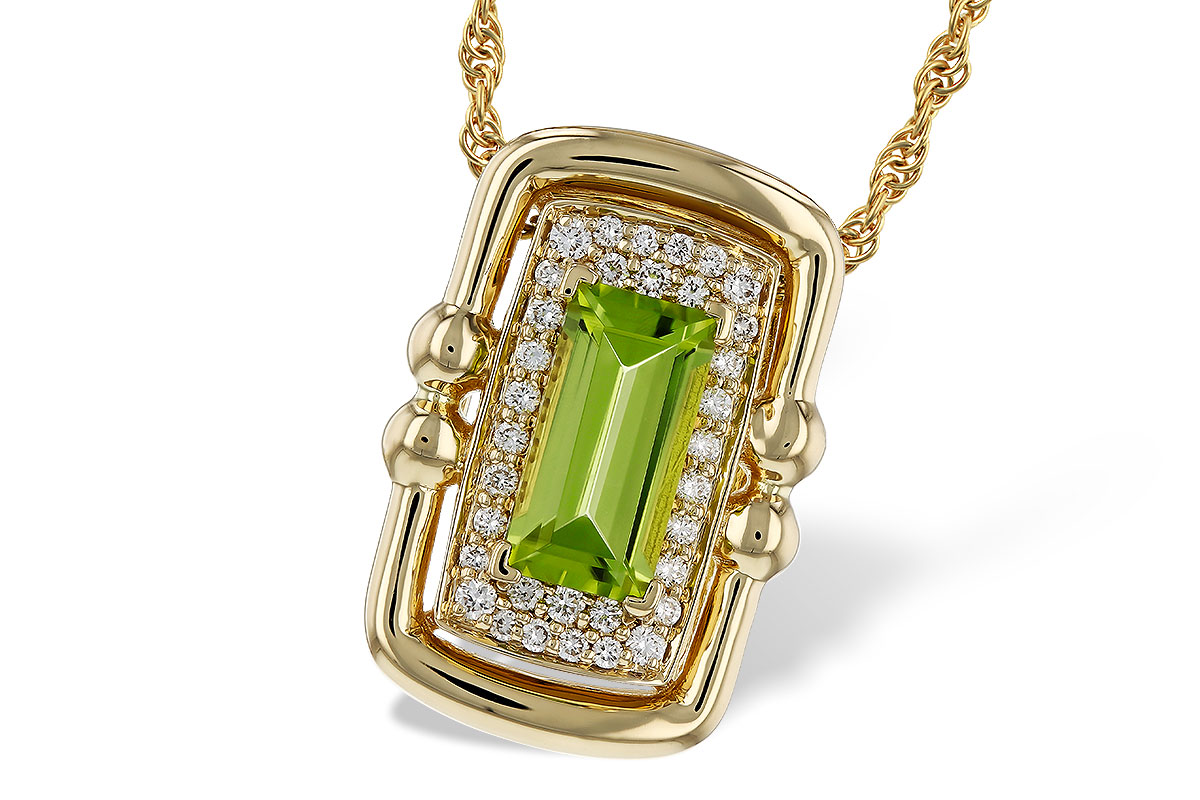 K320-81755: NECKLACE .72 PERIDOT .84 TGW (8x4MM PER)