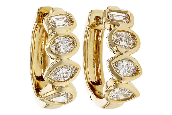 K321-64455: EARRINGS .68 TW FANCY CUT DIAS
