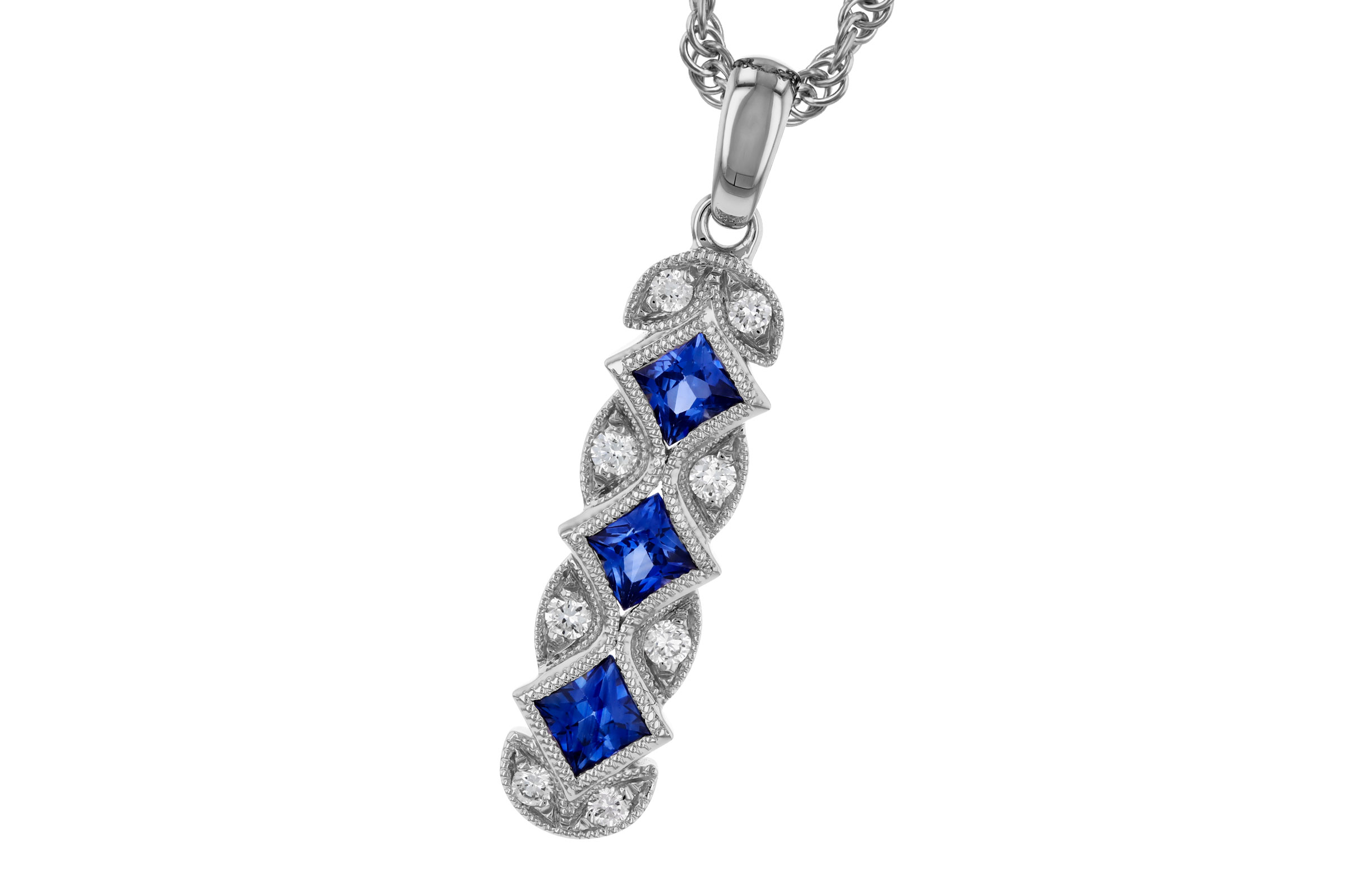 K321-66273: NECKLACE .55 TW SAPPHIRE .64 TGW
