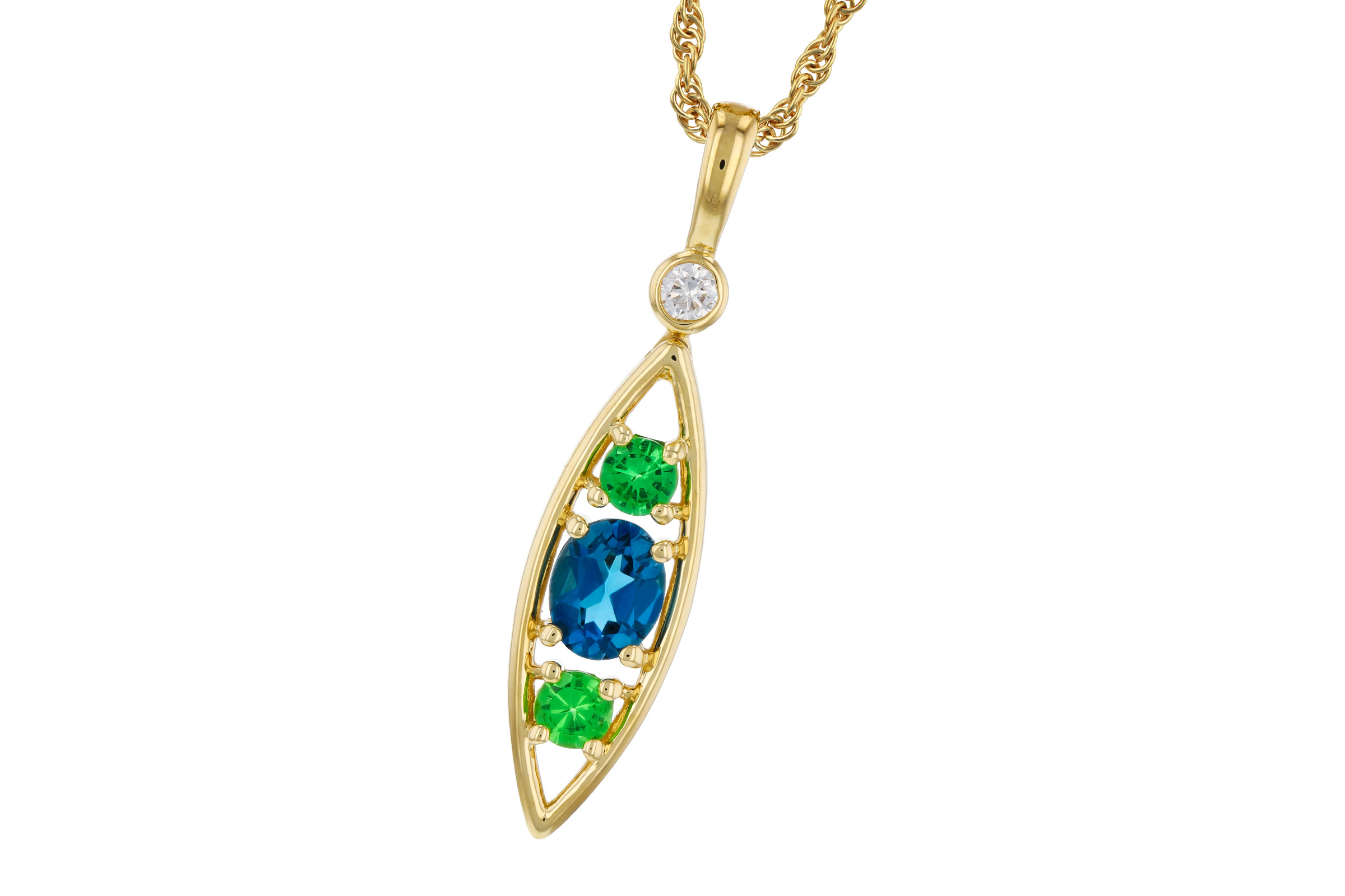 K321-66310: NECKLACE .54 SEMI-PREC (LBT & GR.GT) .58 TGW