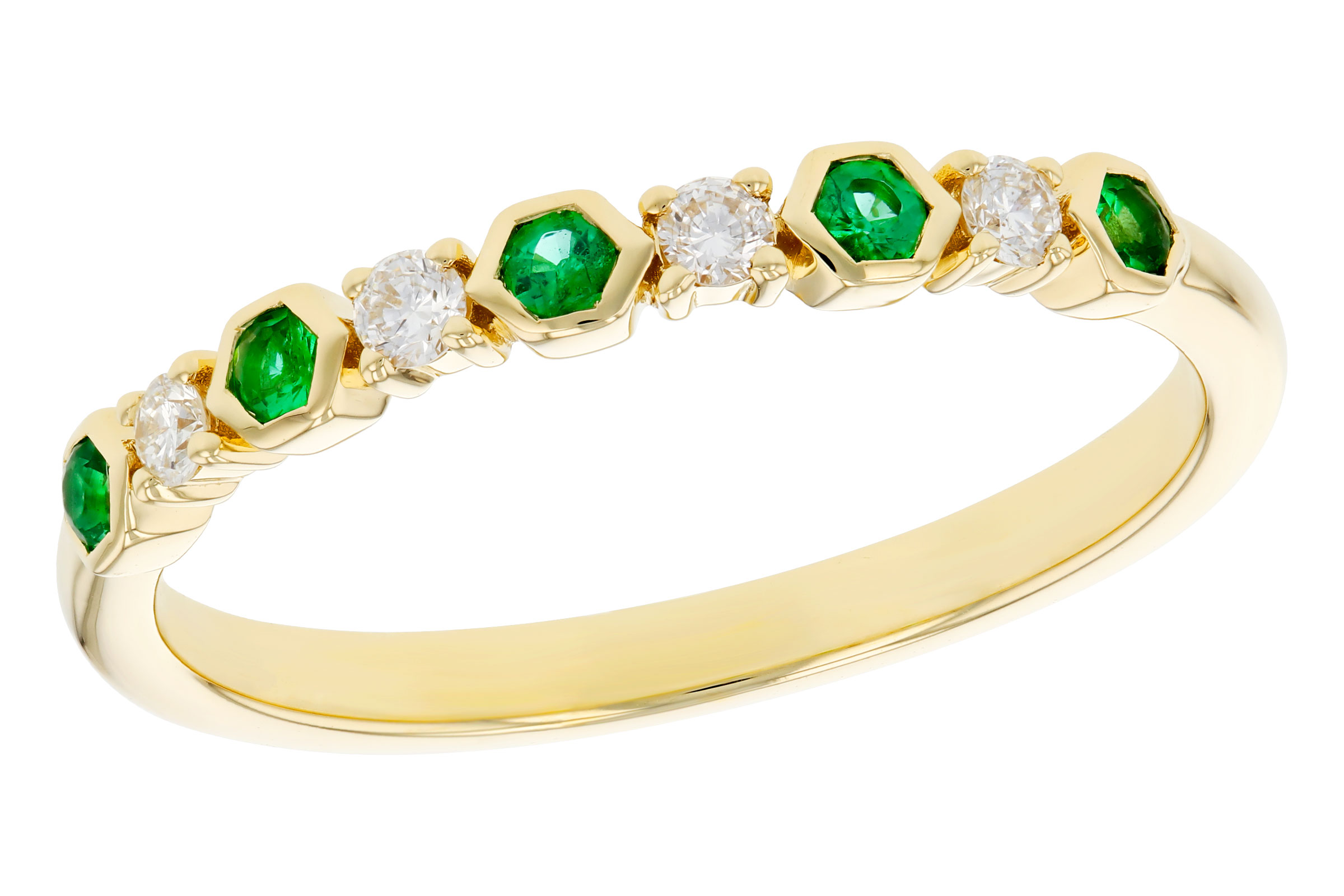 K321-67210: LDS WED RG .10 TW EMERALD .20 TGW