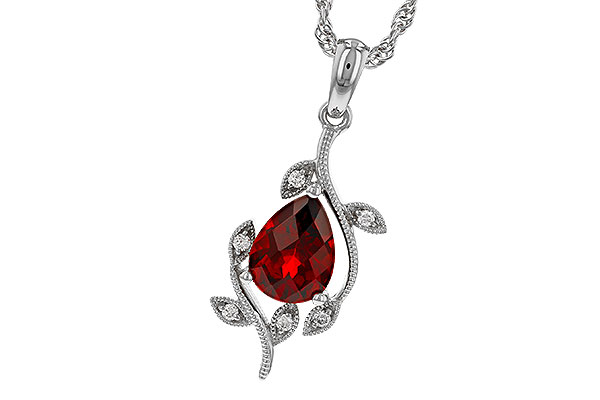 L320-79928: NECKLACE 1.34 GARNET 1.39 TGW (8X6MM GAR)