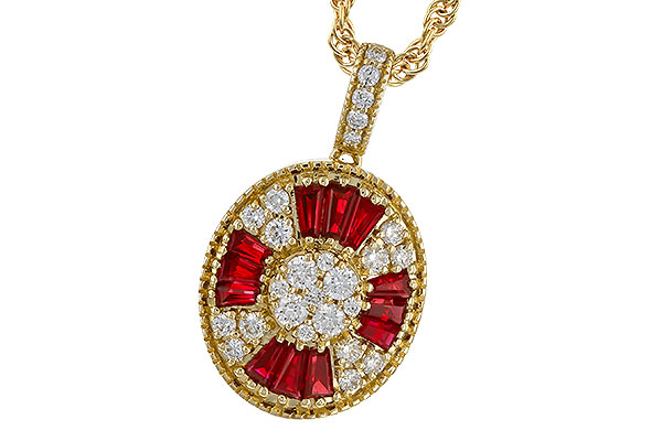 L320-79991: NECKLACE .54 TW RUBY .78 TGW