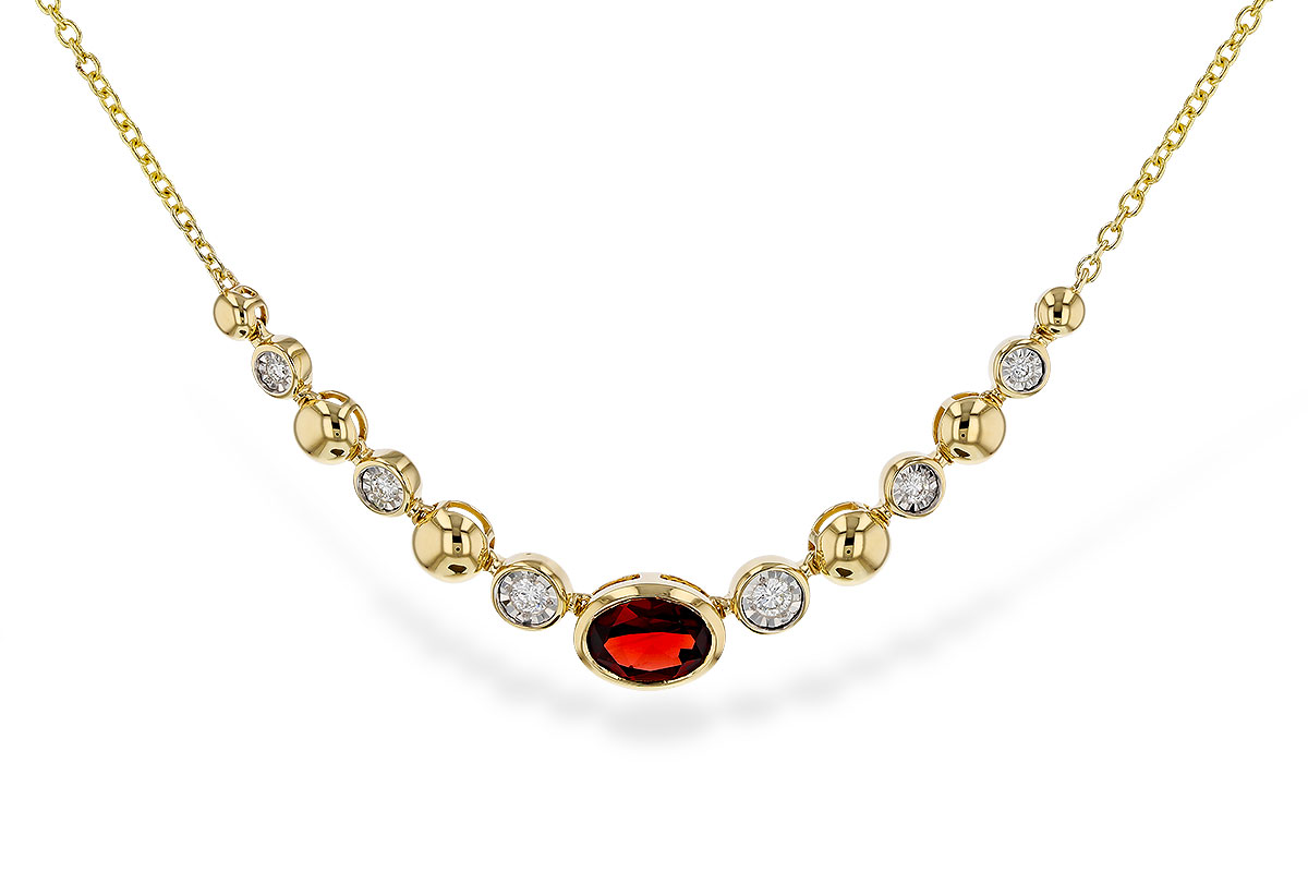 L320-80846: NECKLACE .88 GARNET 1.00 TGW (17")