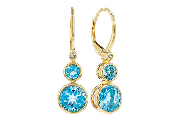 L321-64482: EARR 3.25 TW BLUE TOPAZ 3.27 TGW (4MM/7MM BT)