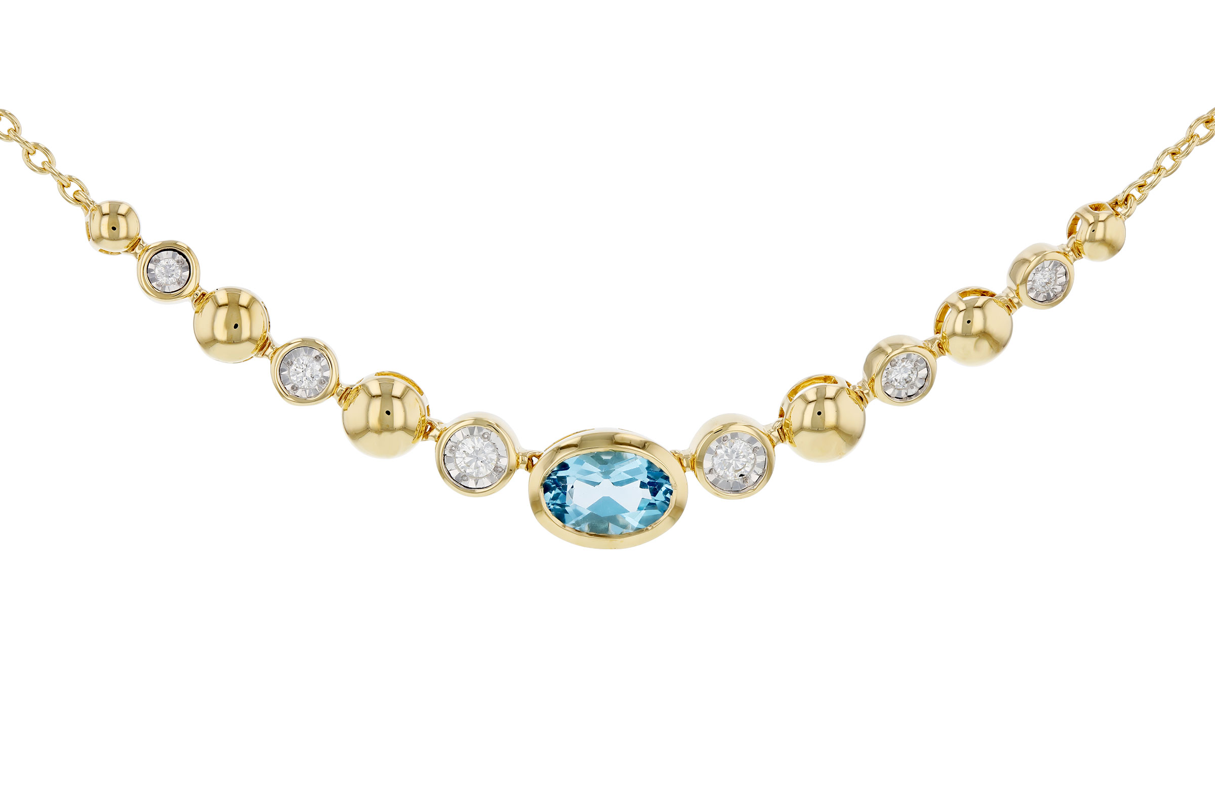 L321-65419: NECKLACE .83 SWISS BLUE TOPAZ .95 TGW (17")