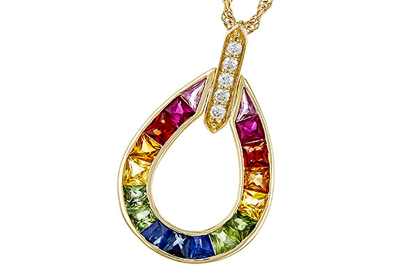 M320-76300: NECKLACE 1.10 MULTI-COLOR SAPPH 1.15 TGW