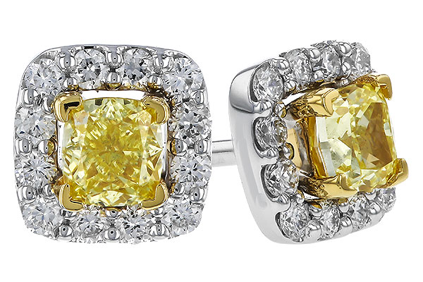 M320-77219: EARR .38 FANCY YELLOW DIAMONDS .54 TW
