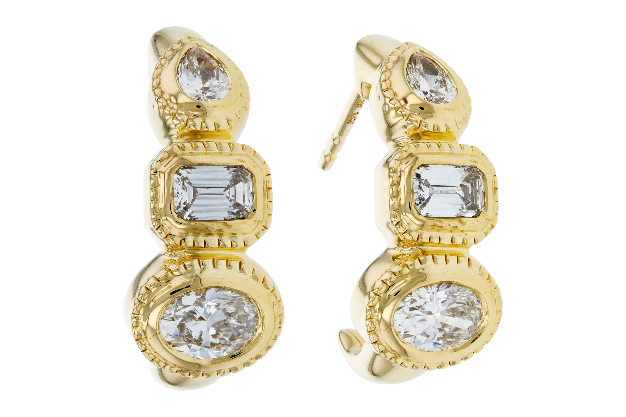 M321-66355: EARRINGS .68 TW FANCY CUT DIAMONDS